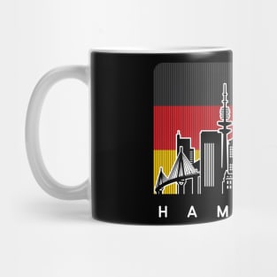 Hamburg Germany Skyline German Flag Mug